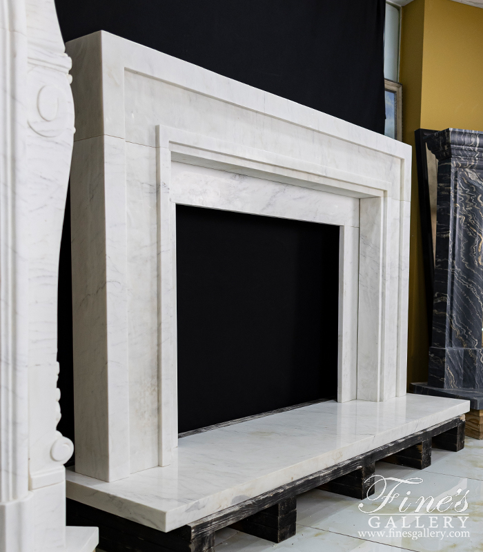 Marble Fireplaces  - A Contemporary Mantel In Statuary Marble - MFP-2478